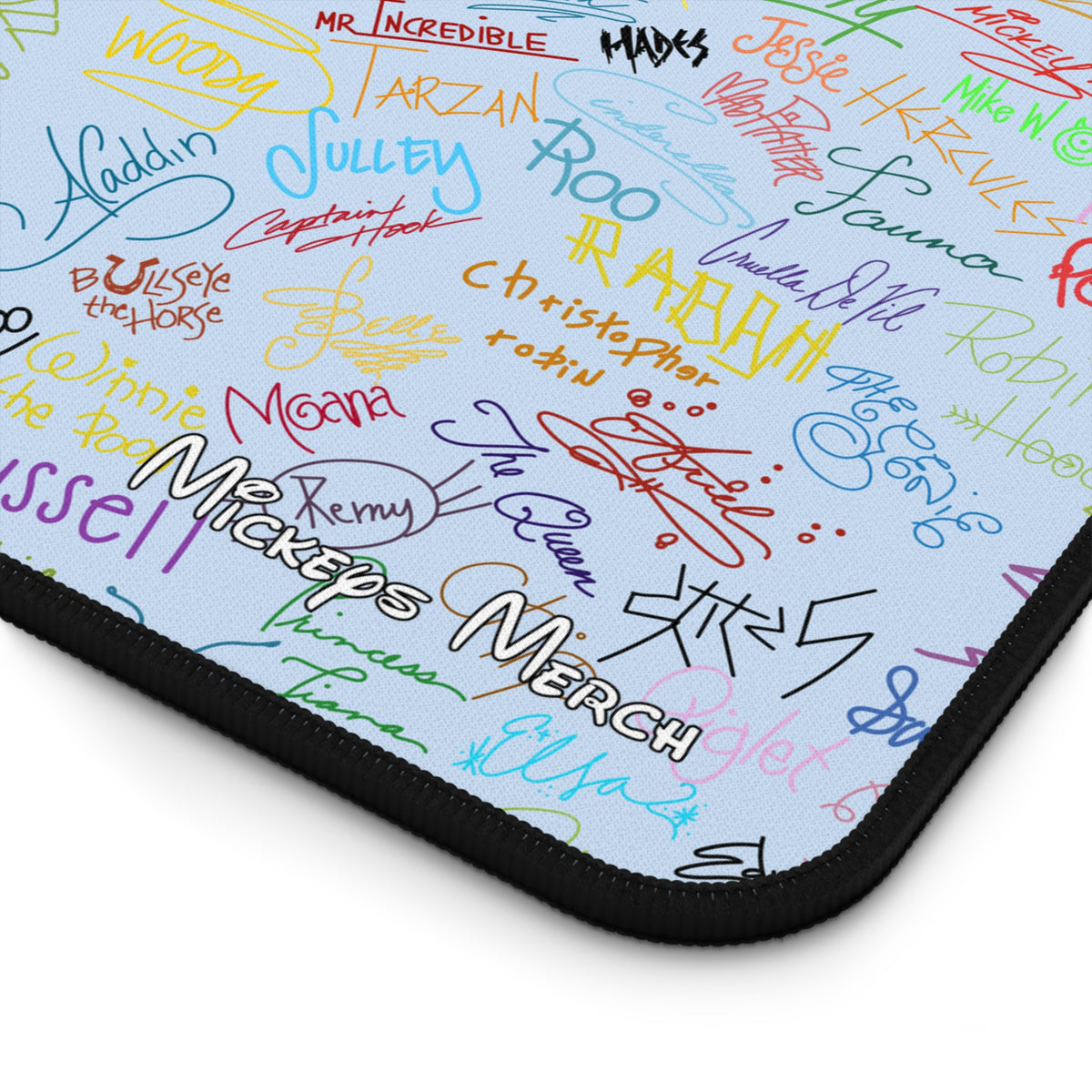 Character Autographs on Blue Stateroom Desk Mat
