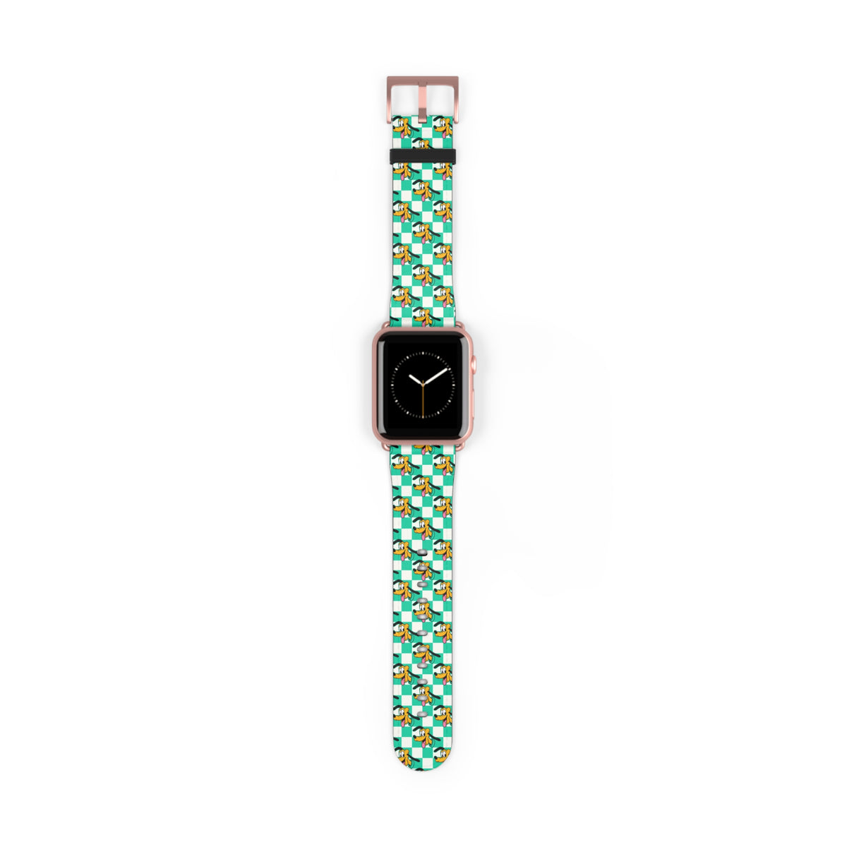 Teal Checkerboard Pluto Whimsical Watch Band - Apple