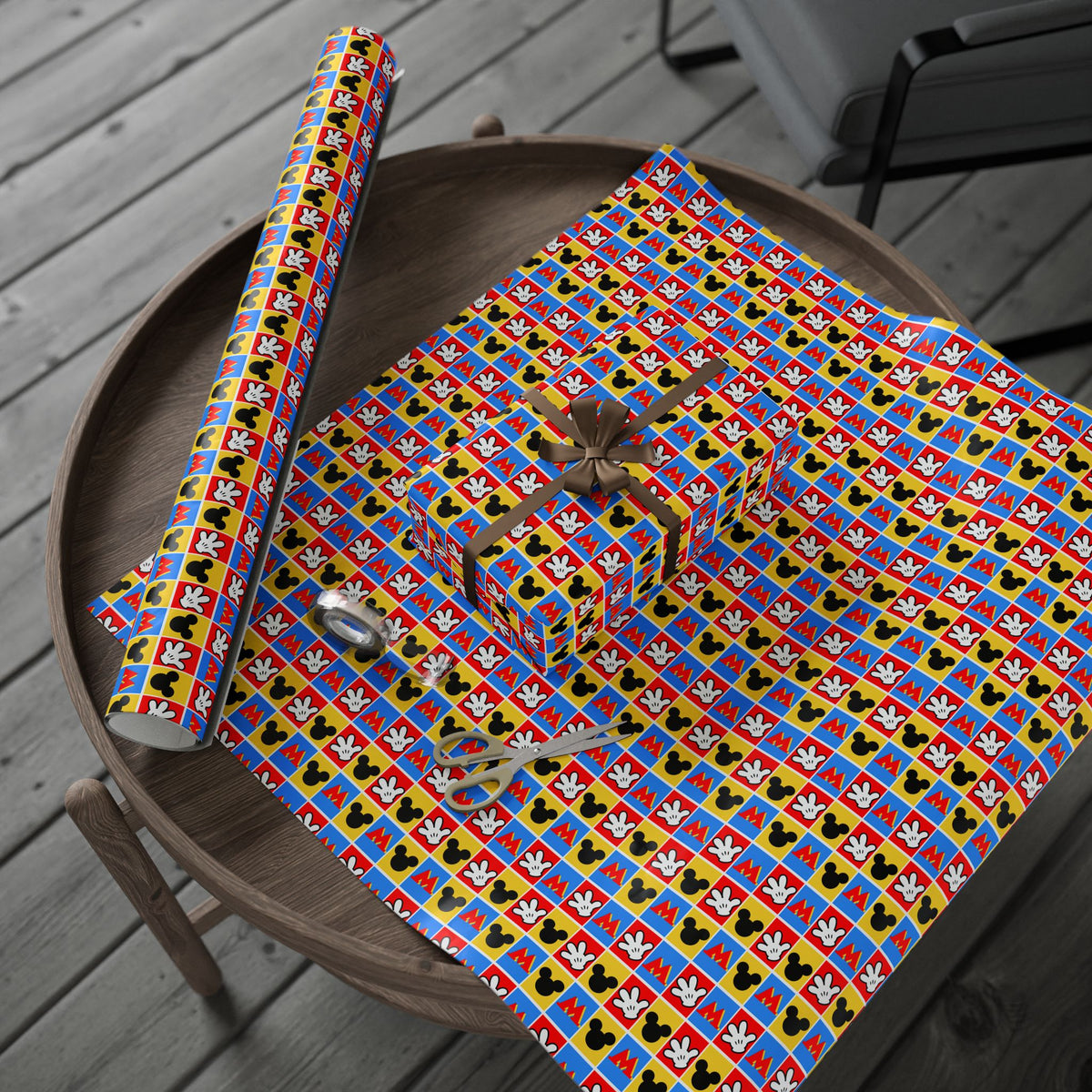 Checkerboard Mickey Hands Wrapping Paper Roll