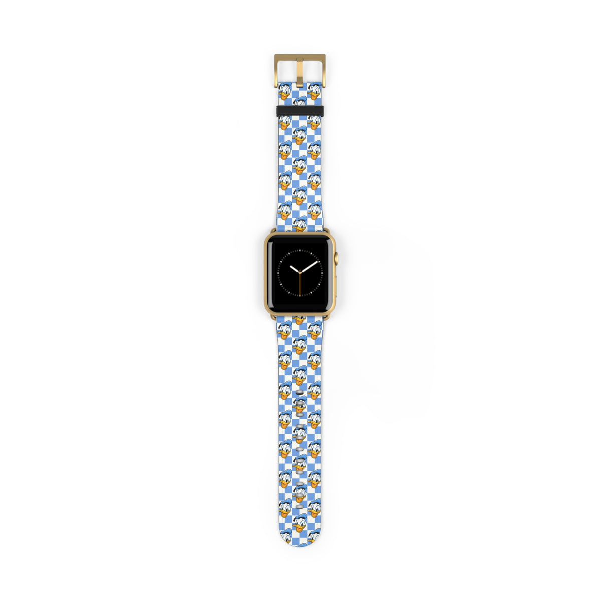 Blue Checkerboard Donald Disney Whimsical Watch Band - Apple