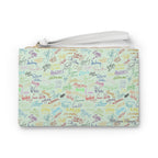 Character Autographs on Green Convertible Wristlet Clutch