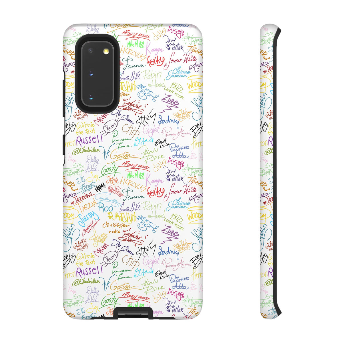 Character Autographs on White Resort Ready Cell Phone Tech Case