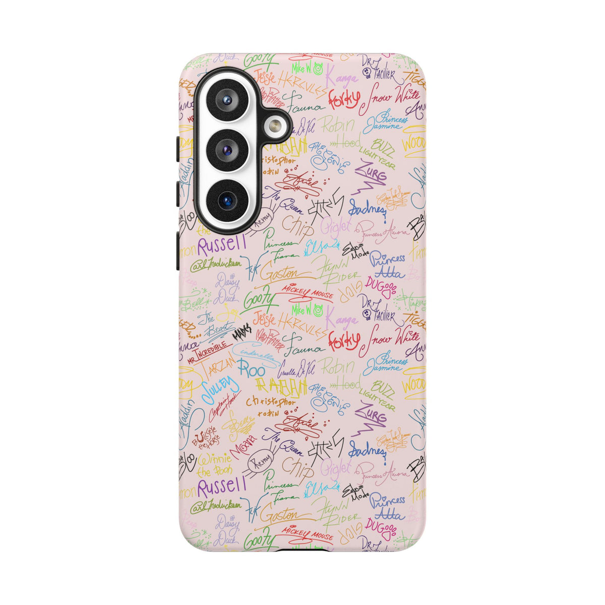 Character Autographs on Pink Resort Ready Cell Phone Tech Case