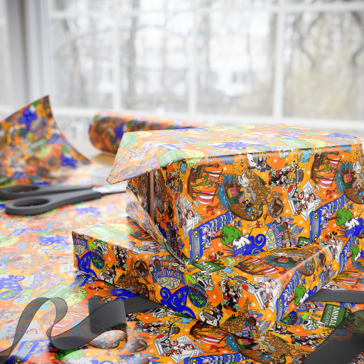 Four Parks Ride Collage Wrapping Paper Roll