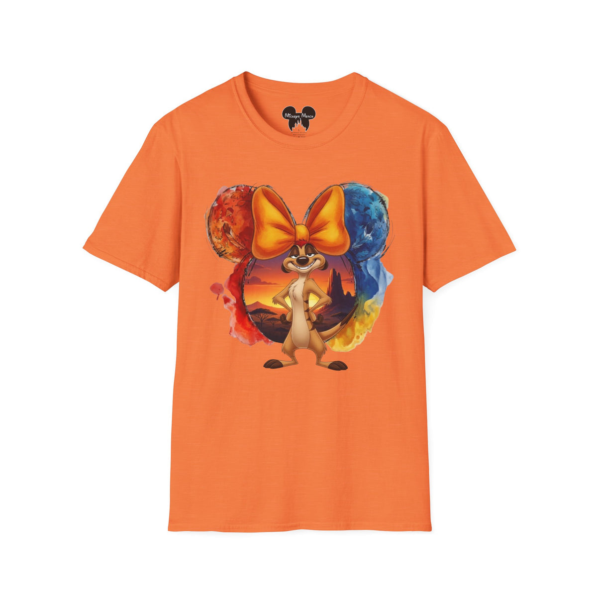 Lion King - Timon's Sunset Orange Vignette Unisex Graphic Tee
