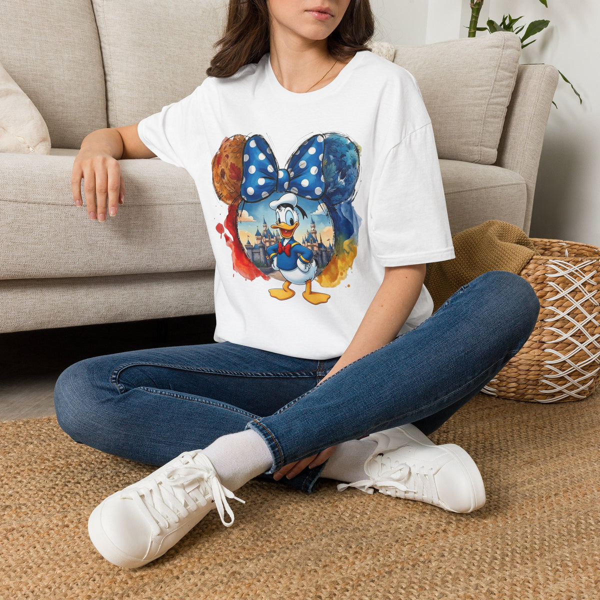 Sensational Six - Donald's Royal Blue Bow Castle Vignette Unisex Graphic Tee