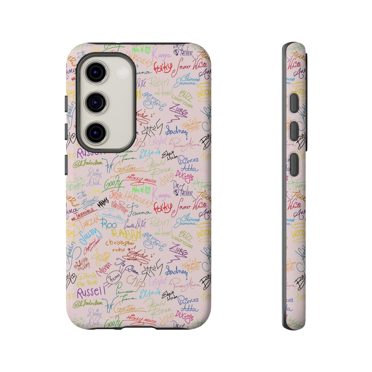 Character Autographs on Pink Resort Ready Cell Phone Tech Case