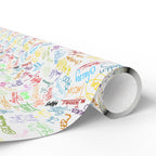 Character Autographs on White Wrapping Paper Roll