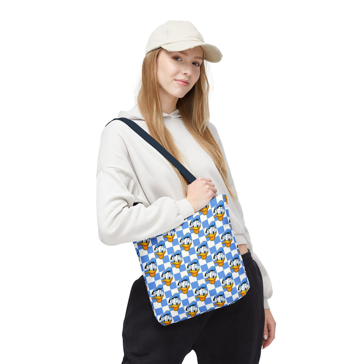 Blue Checkerboard Donald Tote Bag