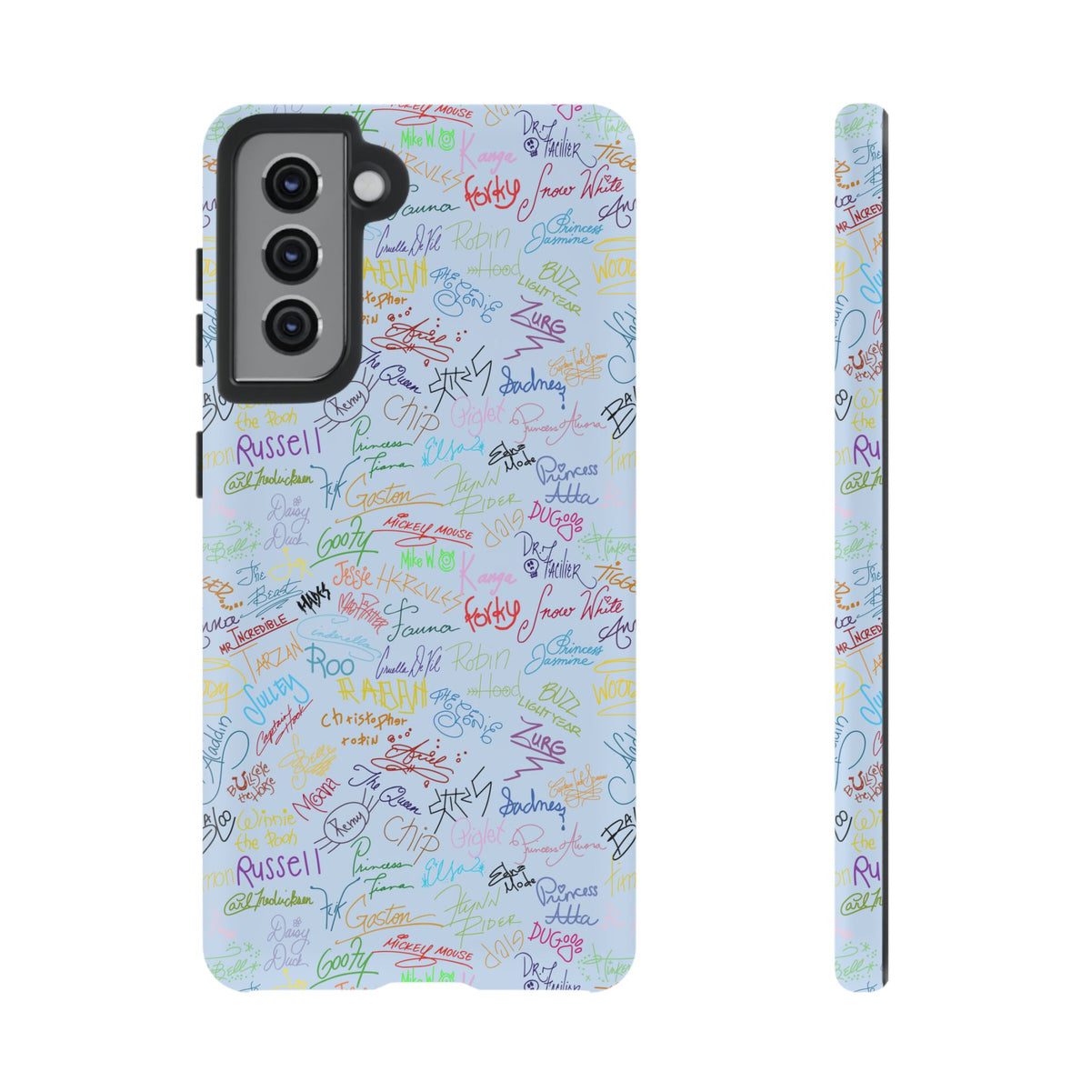 Character Autographs on Blue Resort Ready Cell Phone Tech Case