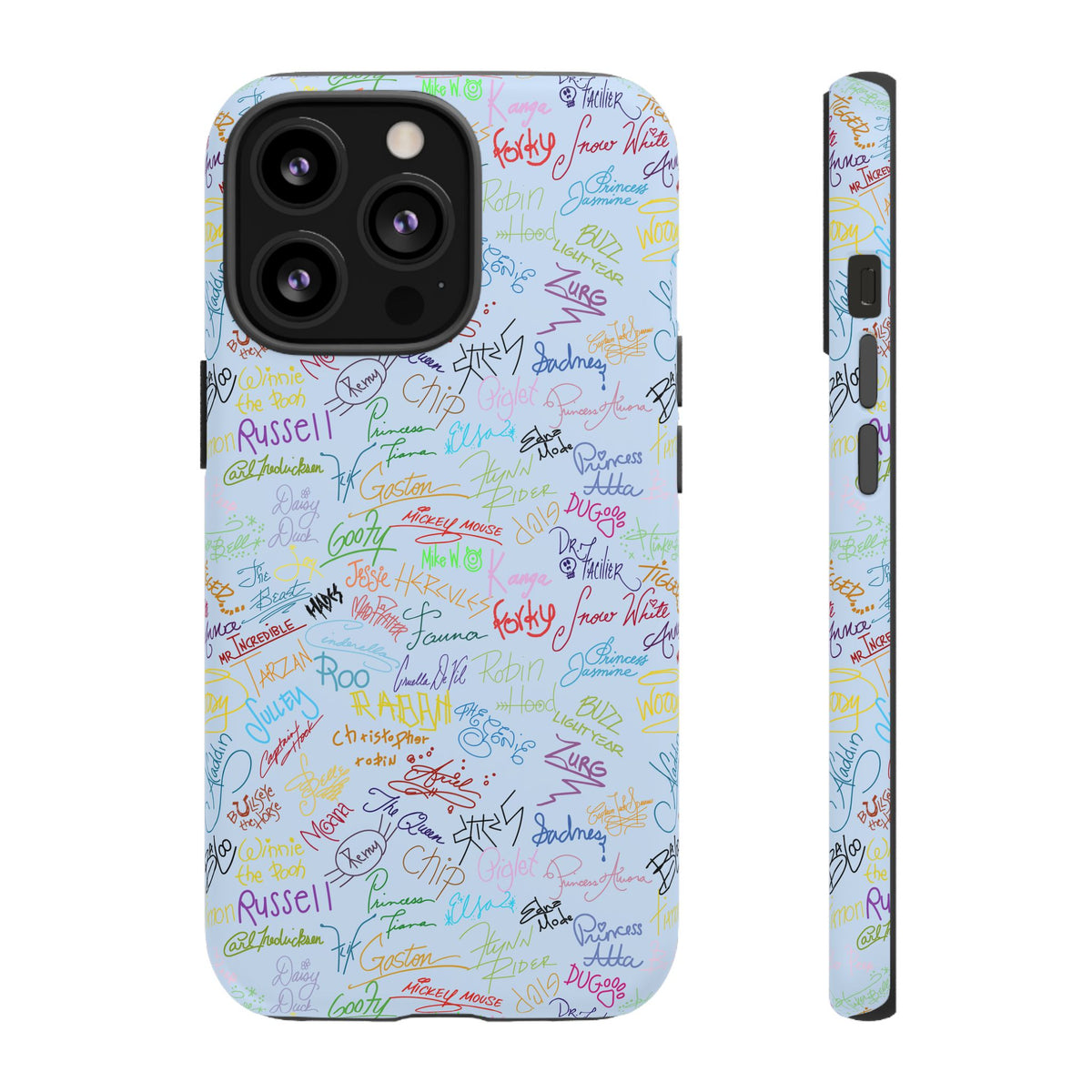 Character Autographs on Blue Resort Ready Cell Phone Tech Case