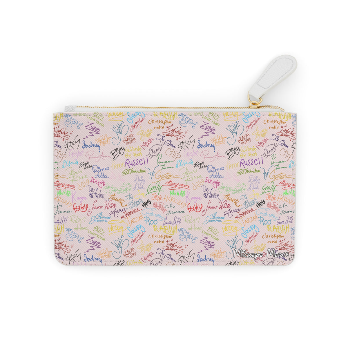 Character Autographs on Pink Mini Clutch