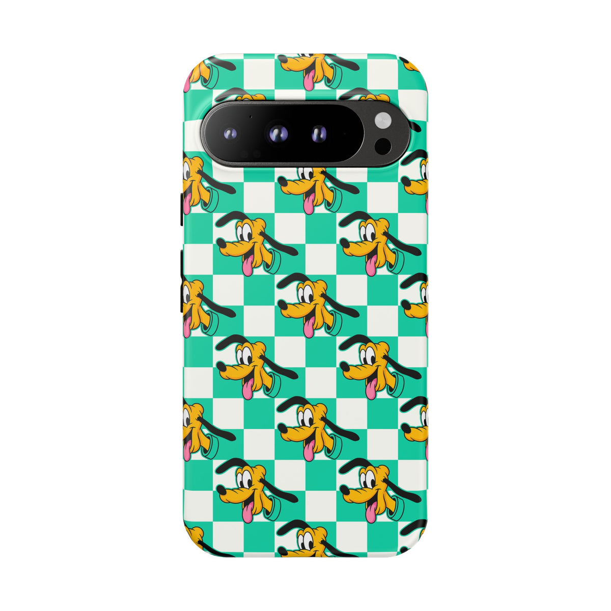 Teal Checkerboard Pluto Resort Ready Cell Phone Tech Case
