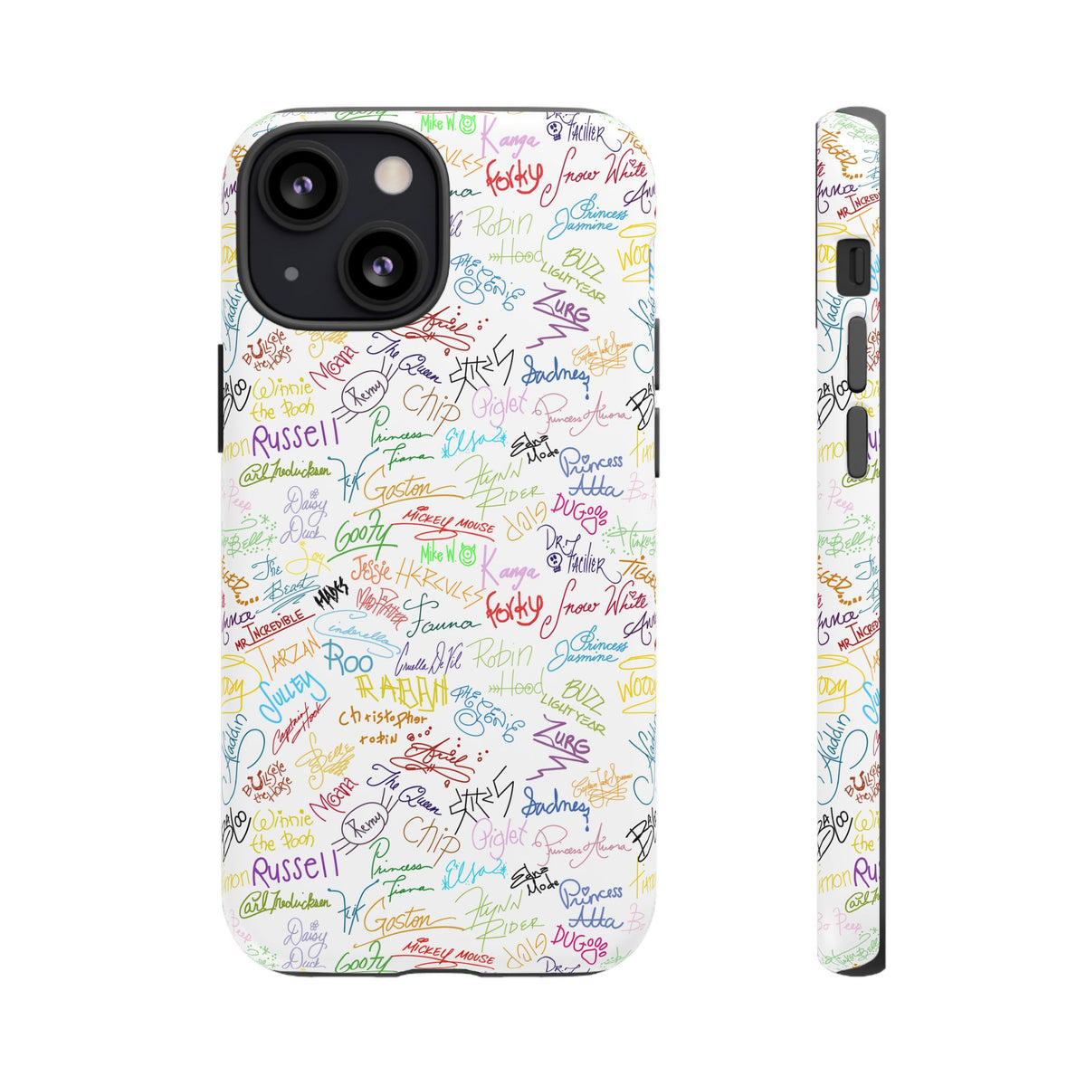 Character Autographs on White Resort Ready Cell Phone Tech Case