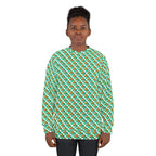 Teal Checkerboard Pluto Unisex Crewneck Sweatshirt