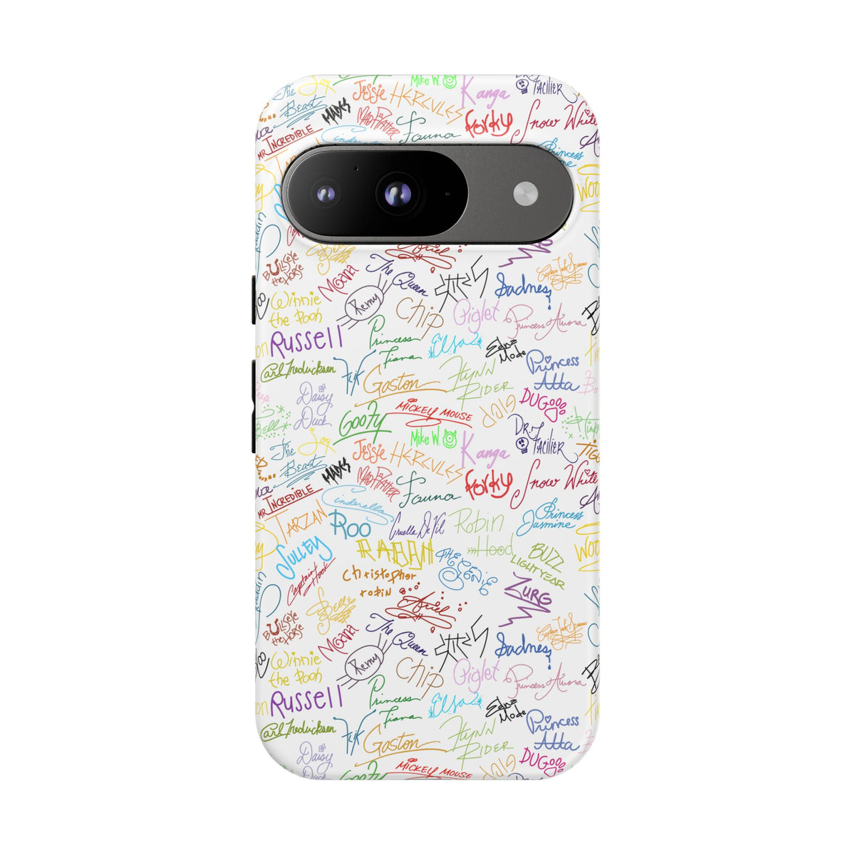 Character Autographs on White Resort Ready Cell Phone Tech Case