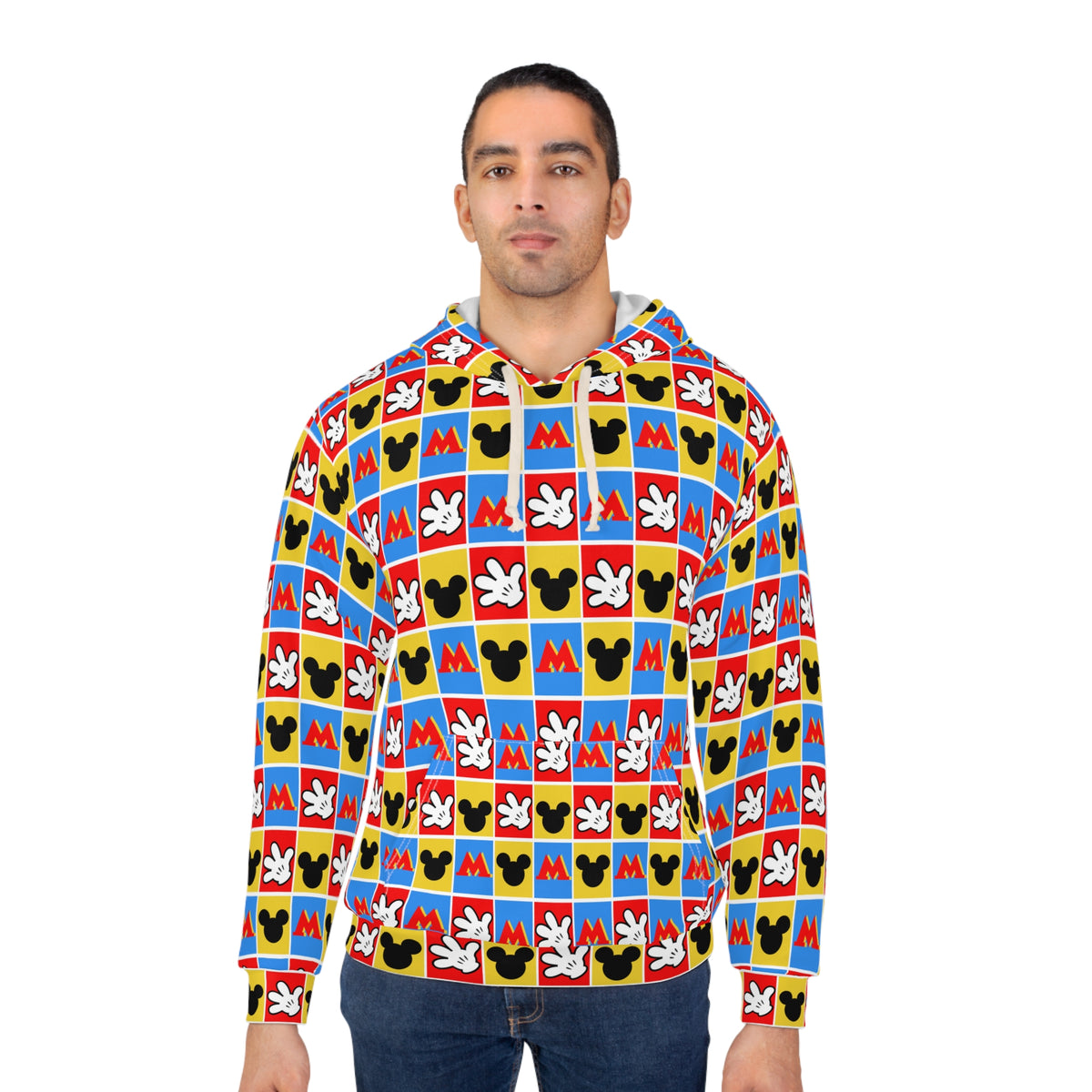 Checkerboard Mickey Hands Hooded Sweatshirt