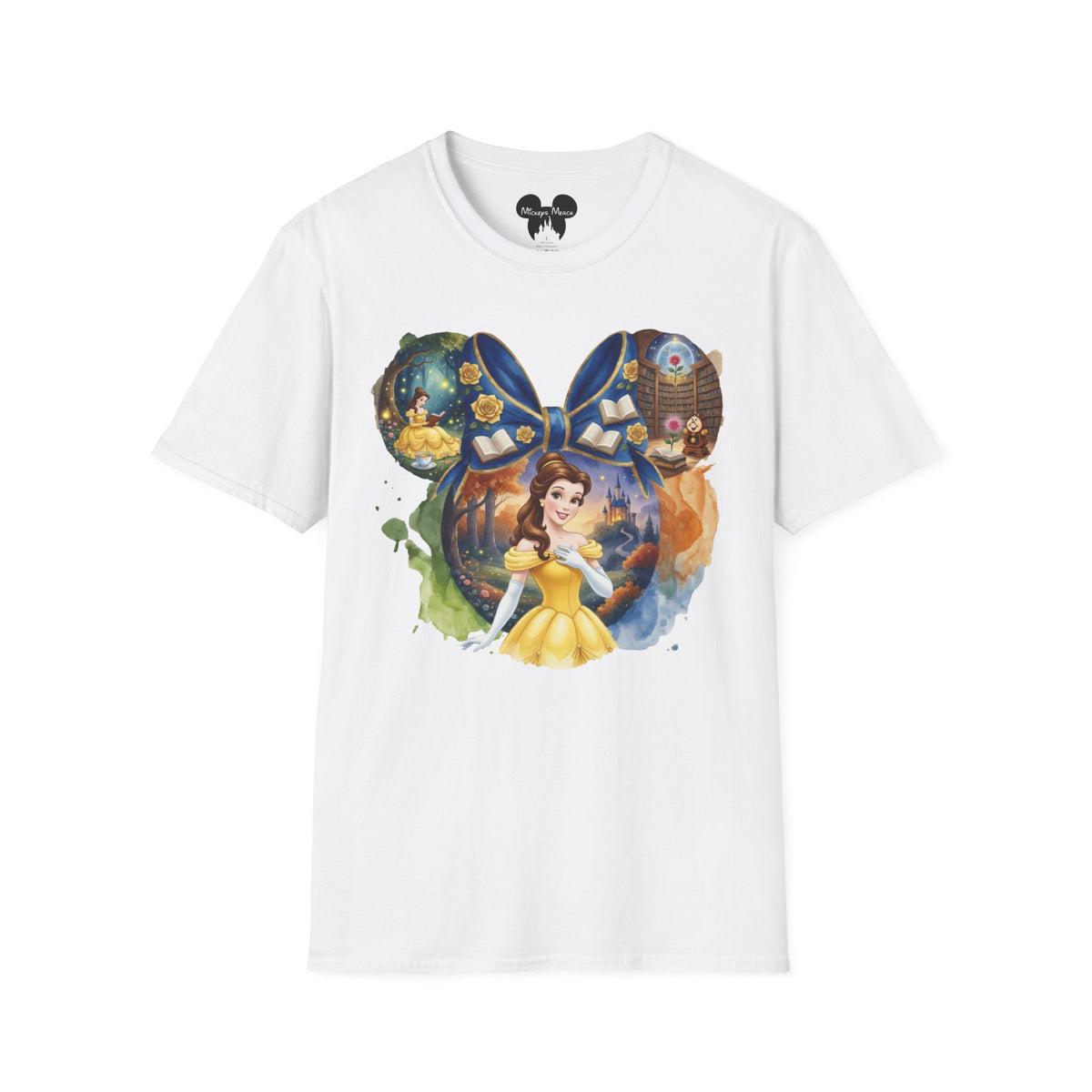 Disney Princess - Belle's Enchanted Rose Library Vignette Unisex Graphic Tee