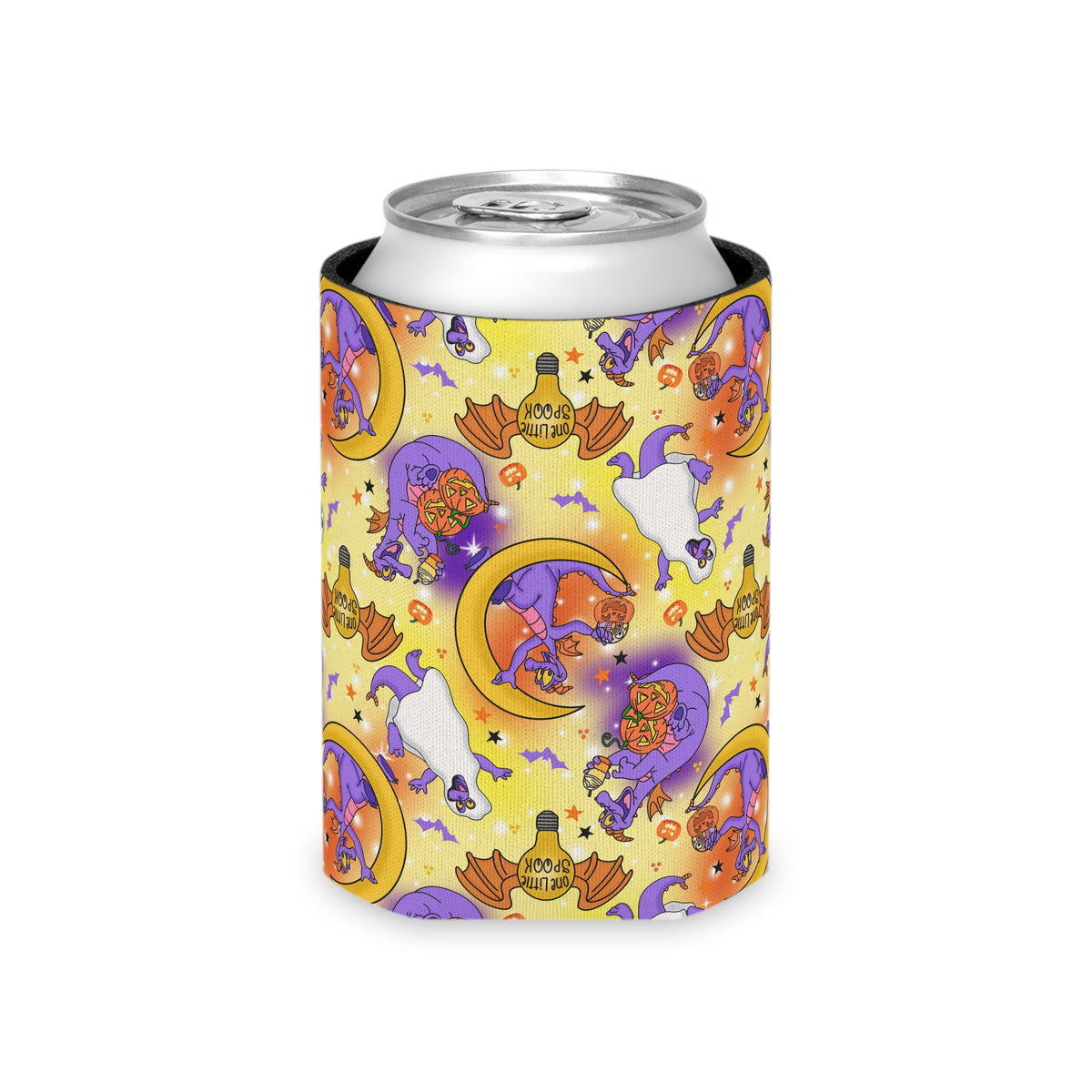 Figment on the Moon Yellow Can Cooler Drink Koozie