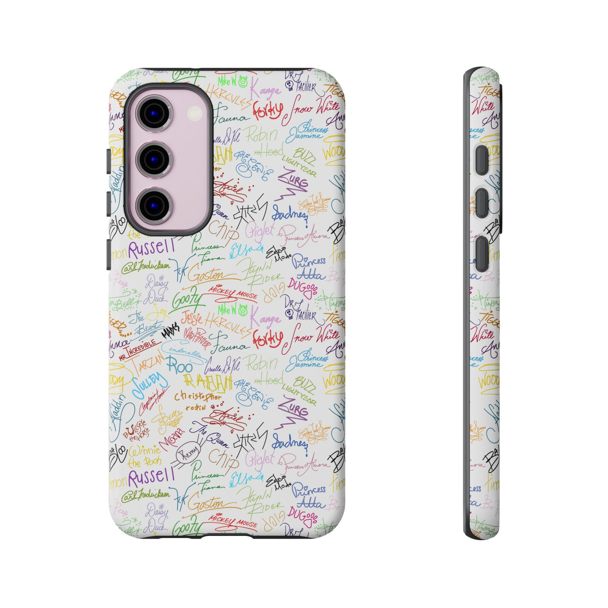 Character Autographs on White Resort Ready Cell Phone Tech Case