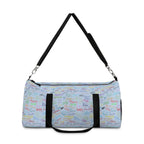 Character Autographs on Blue Travel Duffel Bag