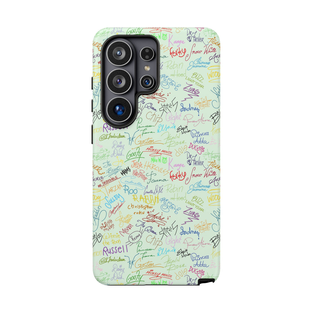 Character Autographs on Green Resort Ready Cell Phone Tech Case