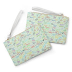 Character Autographs on Green Convertible Wristlet Clutch