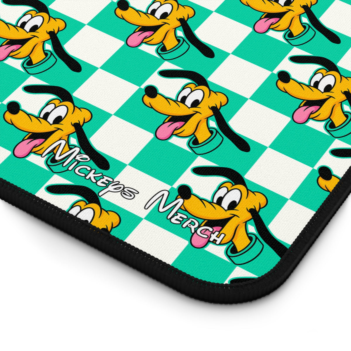 Teal Checkerboard Pluto Stateroom Desk Mat