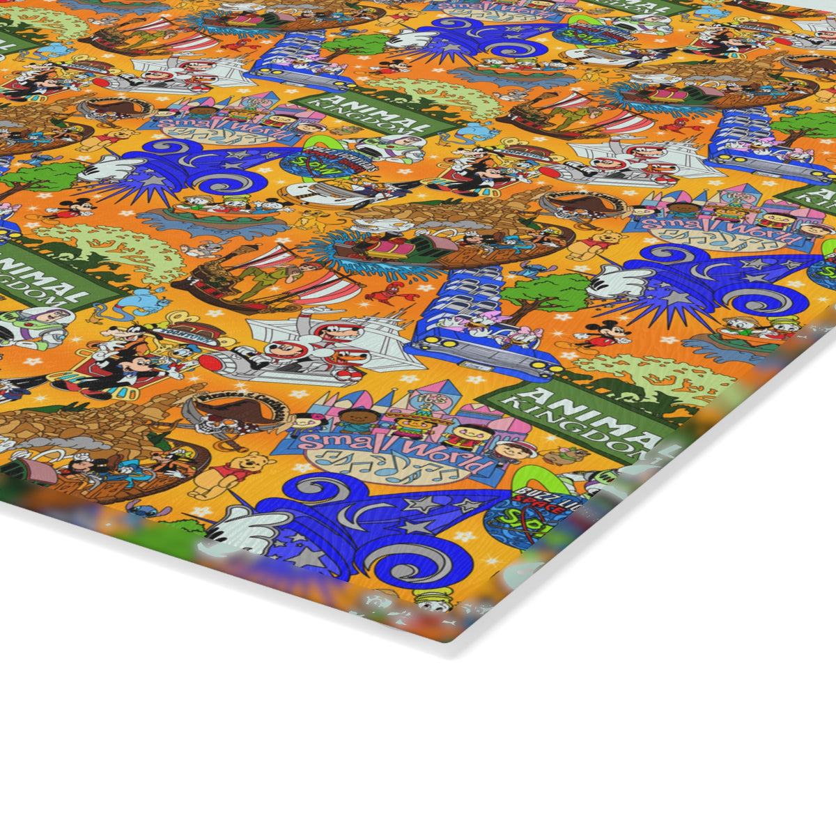 Four Parks Ride Collage Glass Cutting Board