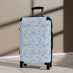 Character Autographs on Blue Polycarbonate Suitcase