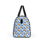 Blue Checkerboard Donald PU Leather Travel Bag