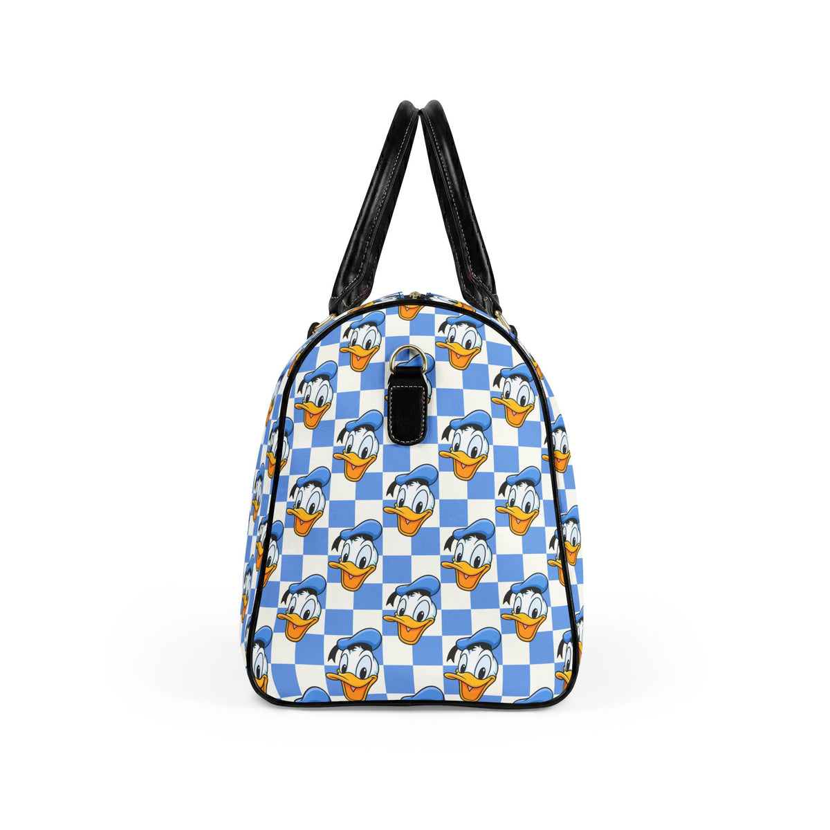 Blue Checkerboard Donald PU Leather Travel Bag