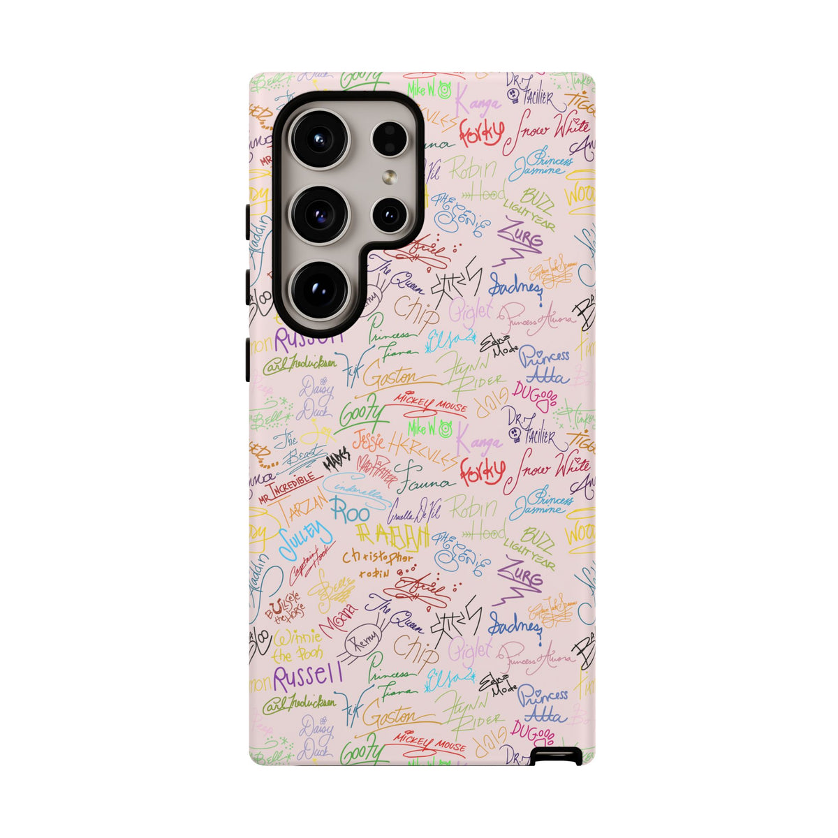 Character Autographs on Pink Resort Ready Cell Phone Tech Case