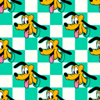 Teal Checkerboard Pluto Mens Necktie