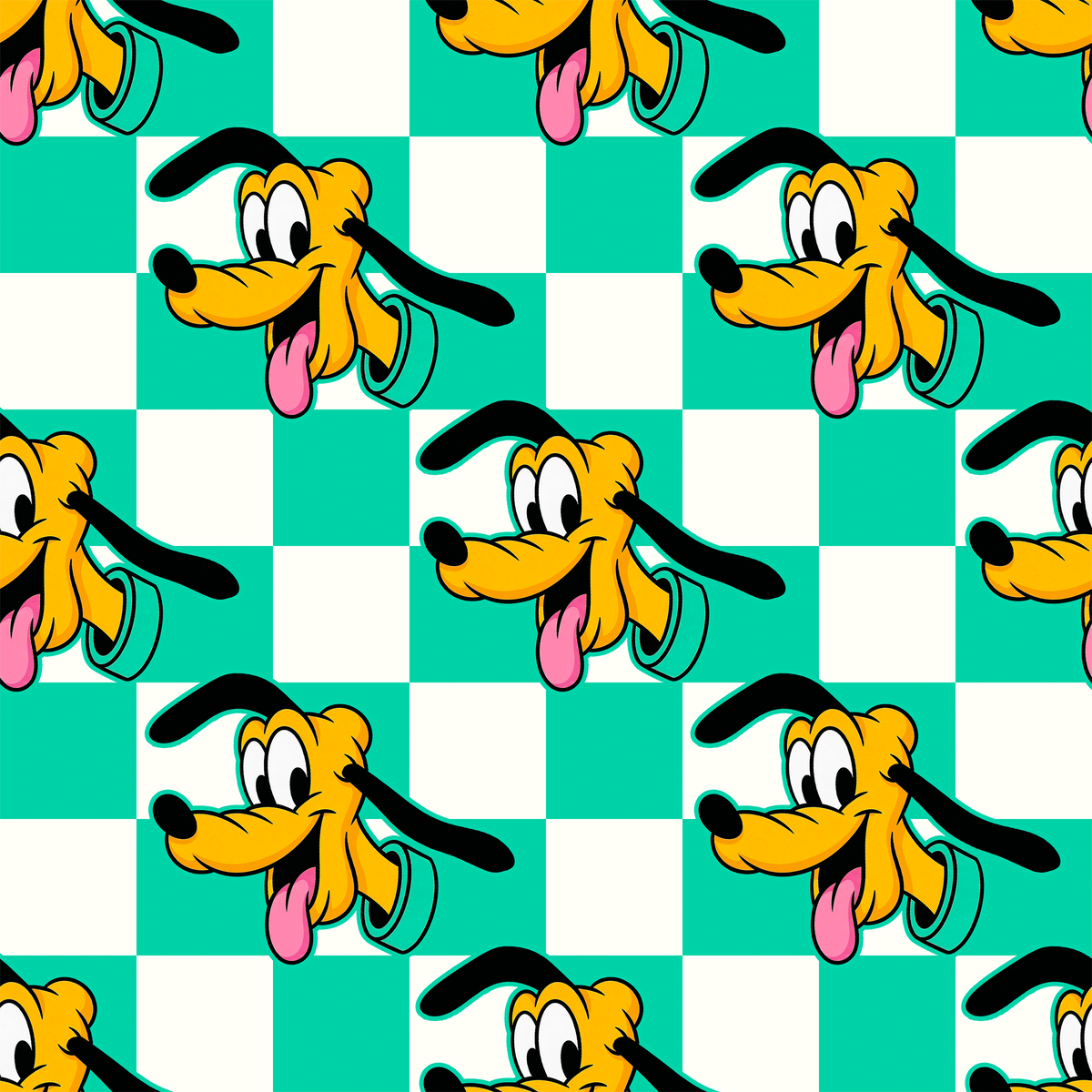 Teal Checkerboard Pluto Mini Clutch