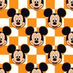 Orange Checkerboard Mickey Wrapping Paper Roll