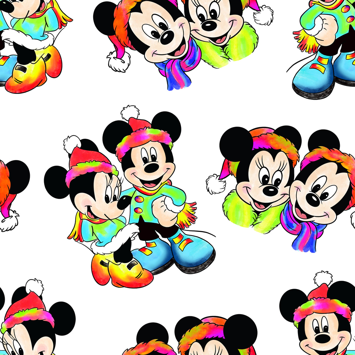 Retro Rainbow Christmas Wrapping Paper Roll