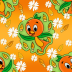 Tangerine Treat Orange Bird Whimsical Watch Band - Apple