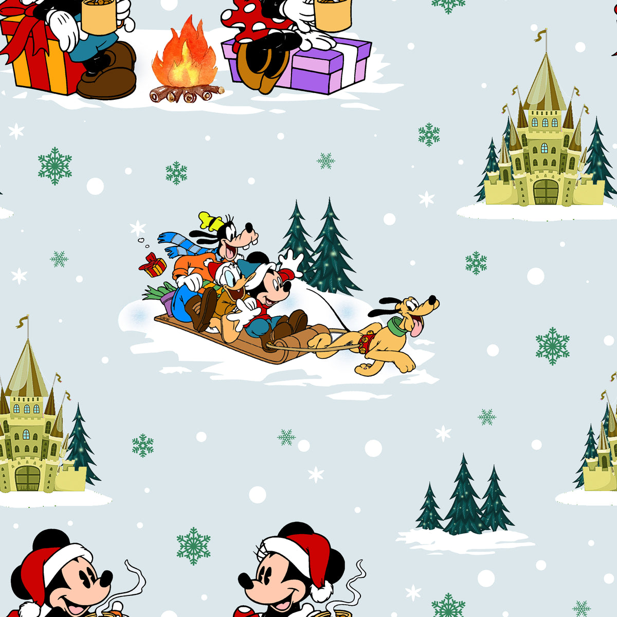 Christmas Castle Sleigh Ride Whimsical Watch Band - Apple