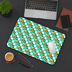 Teal Checkerboard Pluto Stateroom Desk Mat