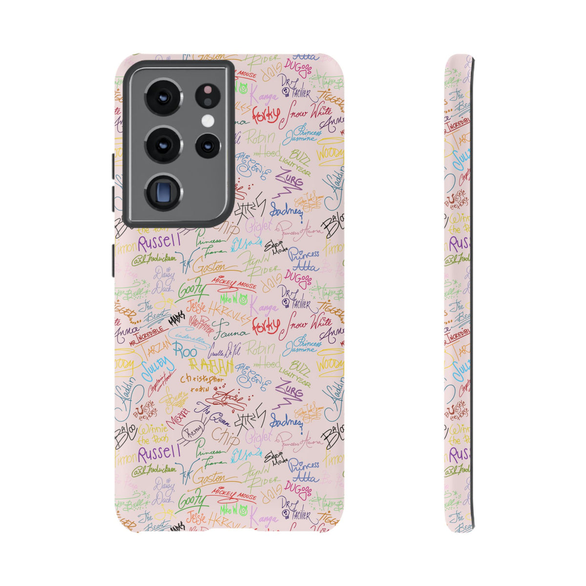Character Autographs on Pink Resort Ready Cell Phone Tech Case
