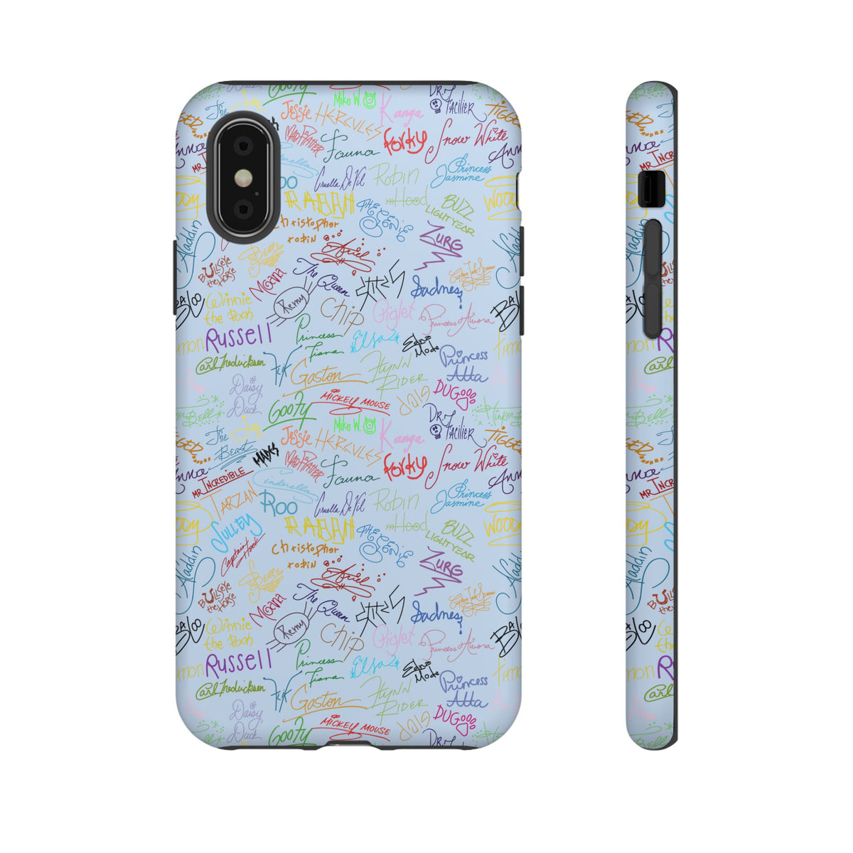 Character Autographs on Blue Resort Ready Cell Phone Tech Case
