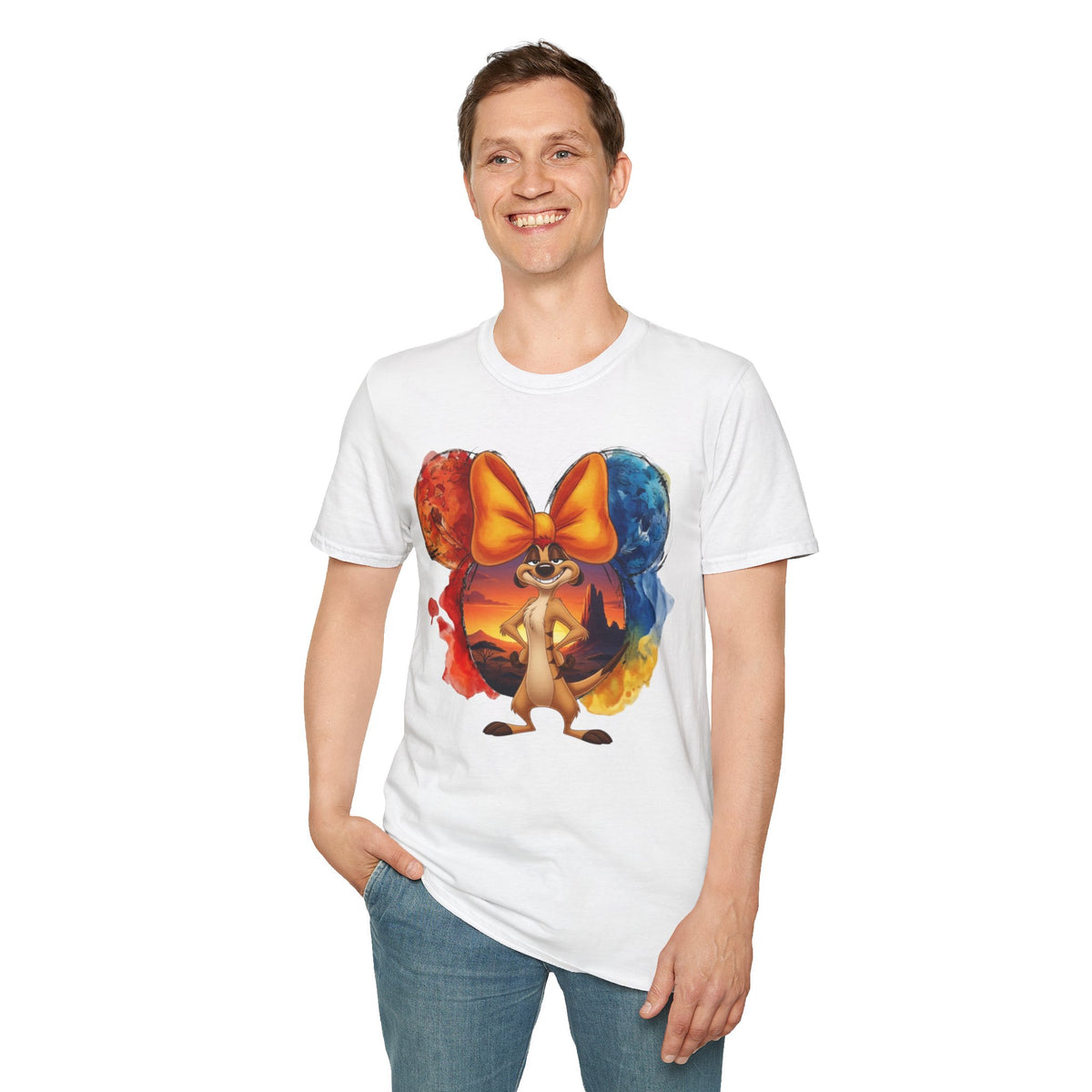 Lion King - Timon's Sunset Orange Vignette Unisex Graphic Tee