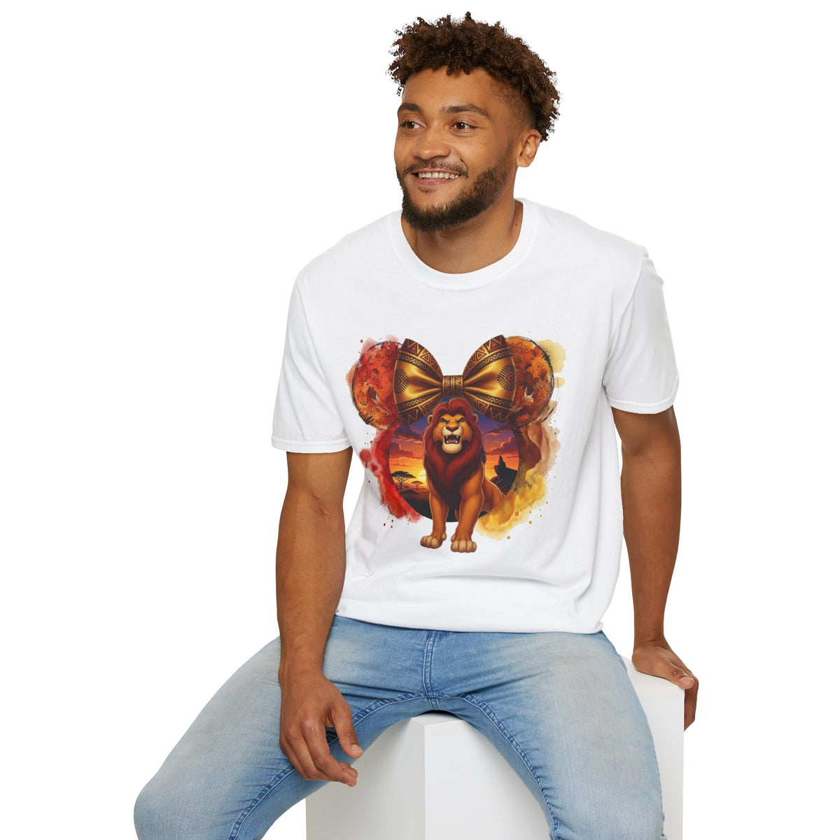 Lion King - Mufasa's Tribal Sunset Vignette Unisex Graphic Tee