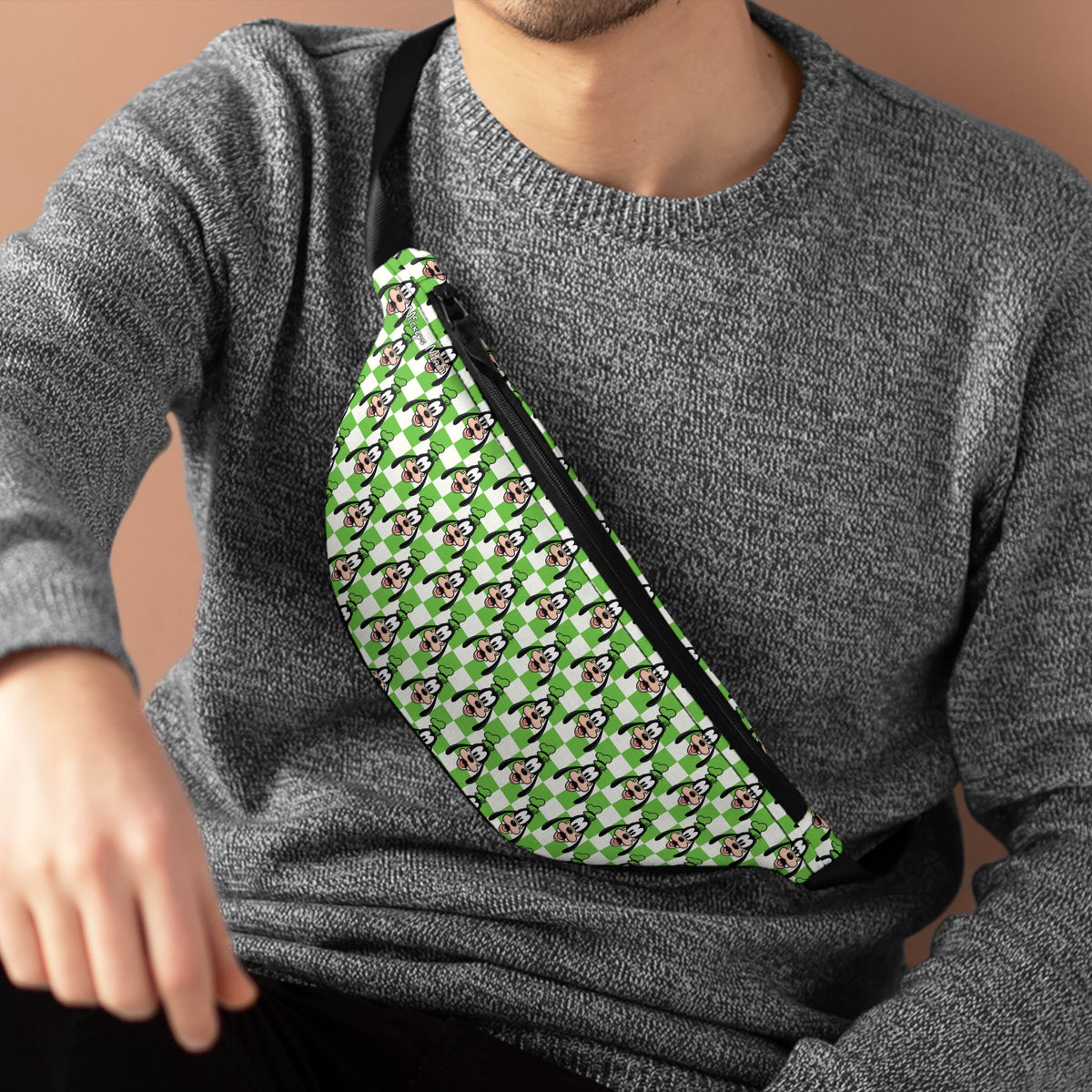 Green Checkerboard Goofy Beach Club Fanny Pack