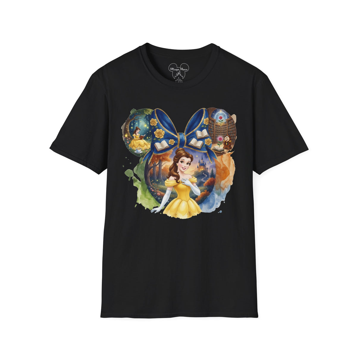Disney Princess - Belle's Enchanted Rose Library Vignette Unisex Graphic Tee