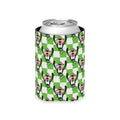 Green Checkerboard Goofy Can Cooler Drink Koozie