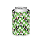 Green Checkerboard Goofy Can Cooler Drink Koozie