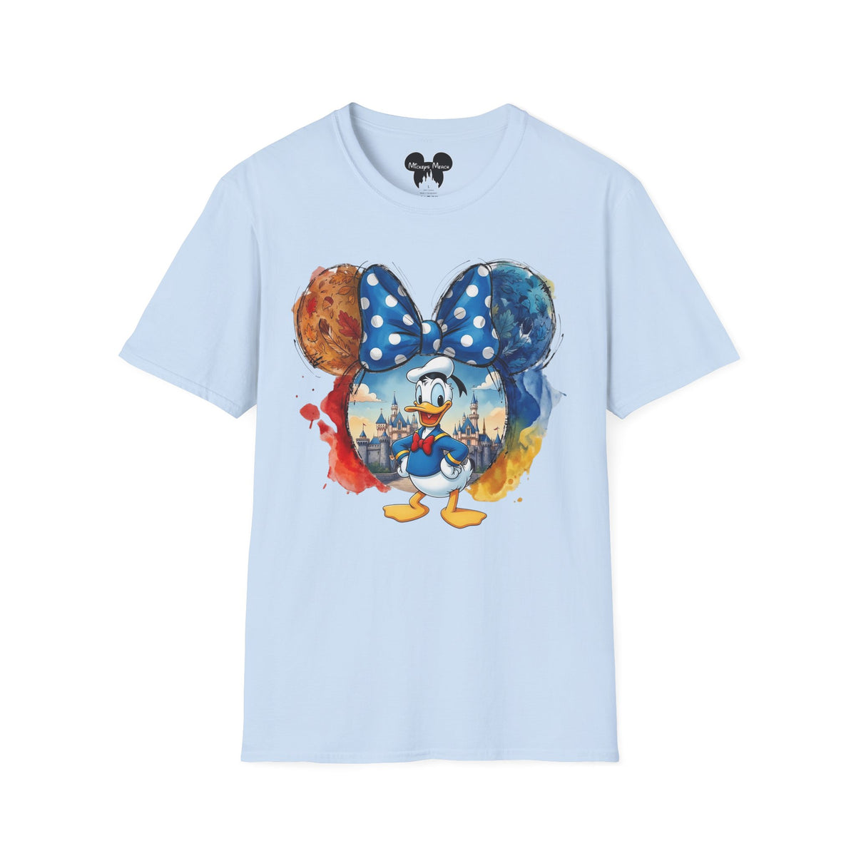 Sensational Six - Donald's Royal Blue Bow Castle Vignette Unisex Graphic Tee