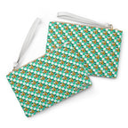 Teal Checkerboard Pluto Convertible Wristlet Clutch